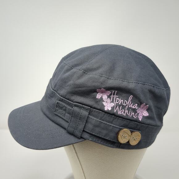 Honolua Wahine Aloha Cadet Army Cap Gray One Size Stretchable Embroidered - Picture 3 of 9